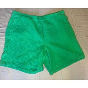 J. Jill Gauze Shorts Women XL Green Cotton Pull On Pockets Chic Coastal